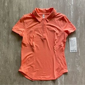 lululemon athletica Orange Short Sleeve Polo